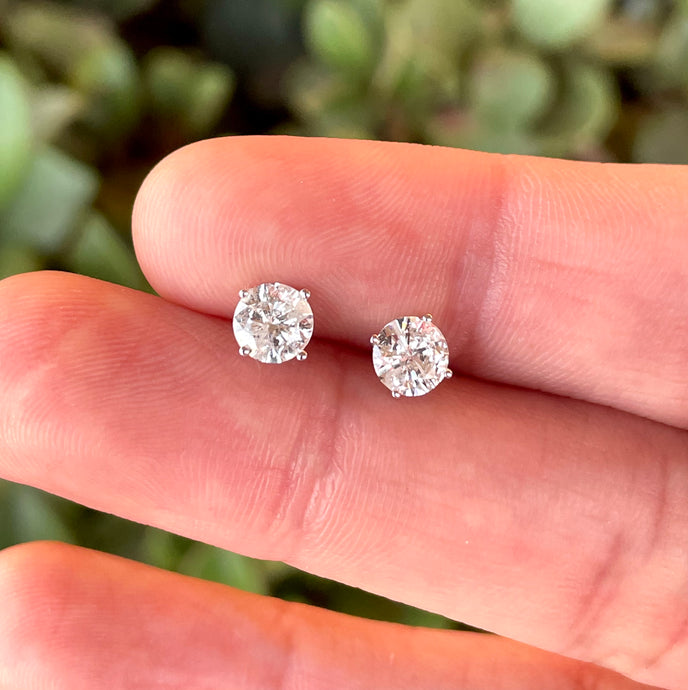 14K White Gold 1.14ctw Diamond Martini Stud Earrings