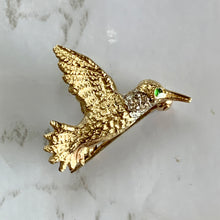 Load image into Gallery viewer, 14K Gold Two-Tone Hummingbird Pin Brooch