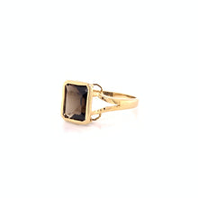 Load image into Gallery viewer, 14K Yellow Gold Emerald Cut Smoky Quartz Ring