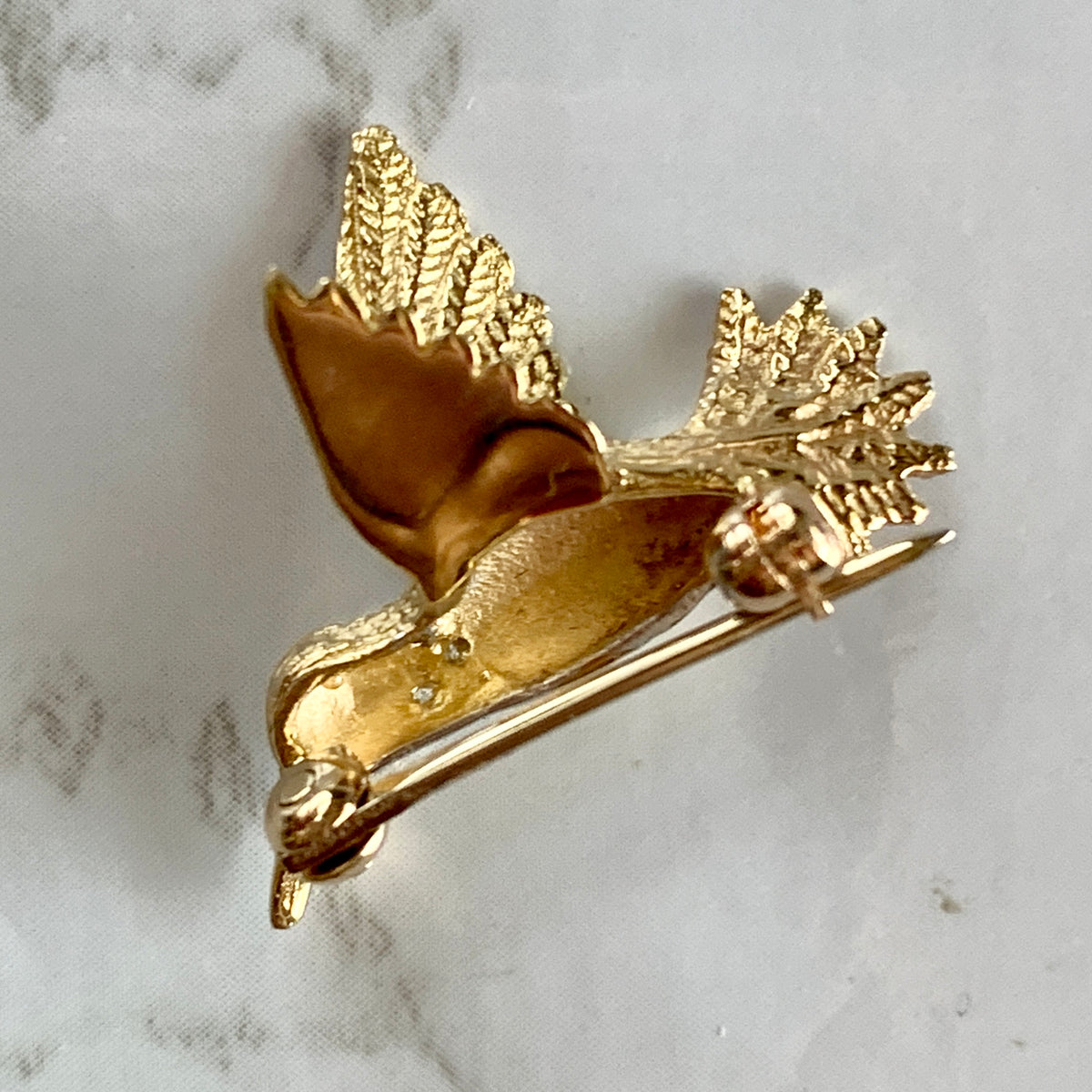 14K Gold Two-Tone Hummingbird Pin Brooch – AJG