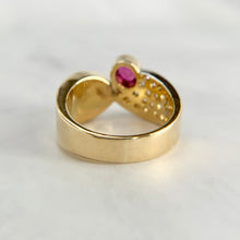 Load image into Gallery viewer, 18K Two-Tone Gold Natural Ruby VS Diamond Band