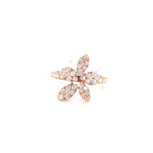 Load image into Gallery viewer, 18k Rose Gold .87ctw Diamond Flower Ring