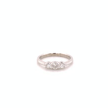 Load image into Gallery viewer, 14k White Gold 3 Stone .30ctw Diamond Band Ring