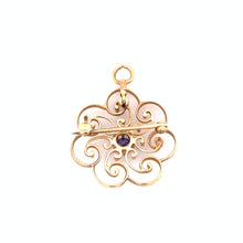 Load image into Gallery viewer, 14k Art Nouveau Synthetic Color Change Sapphire Brooch/Pendant