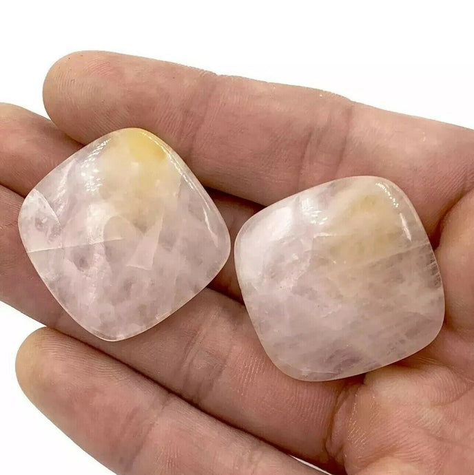 Estate Natural Pink Quartz Chunky Ladies Clip Earrings