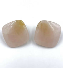 Load image into Gallery viewer, Estate Natural Pink Quartz Chunky Ladies Clip Earrings