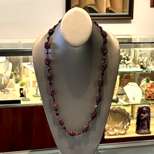 Load image into Gallery viewer, Antique Art Deco Natural Bohemian Garnet Cluster Opera Length Necklace - 34&quot;